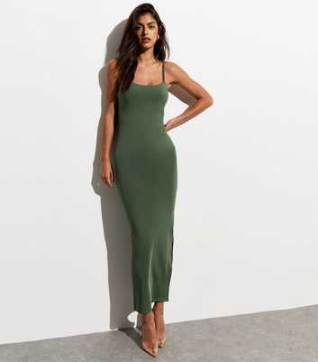 Olive Low Back Strappy Maxi Dress