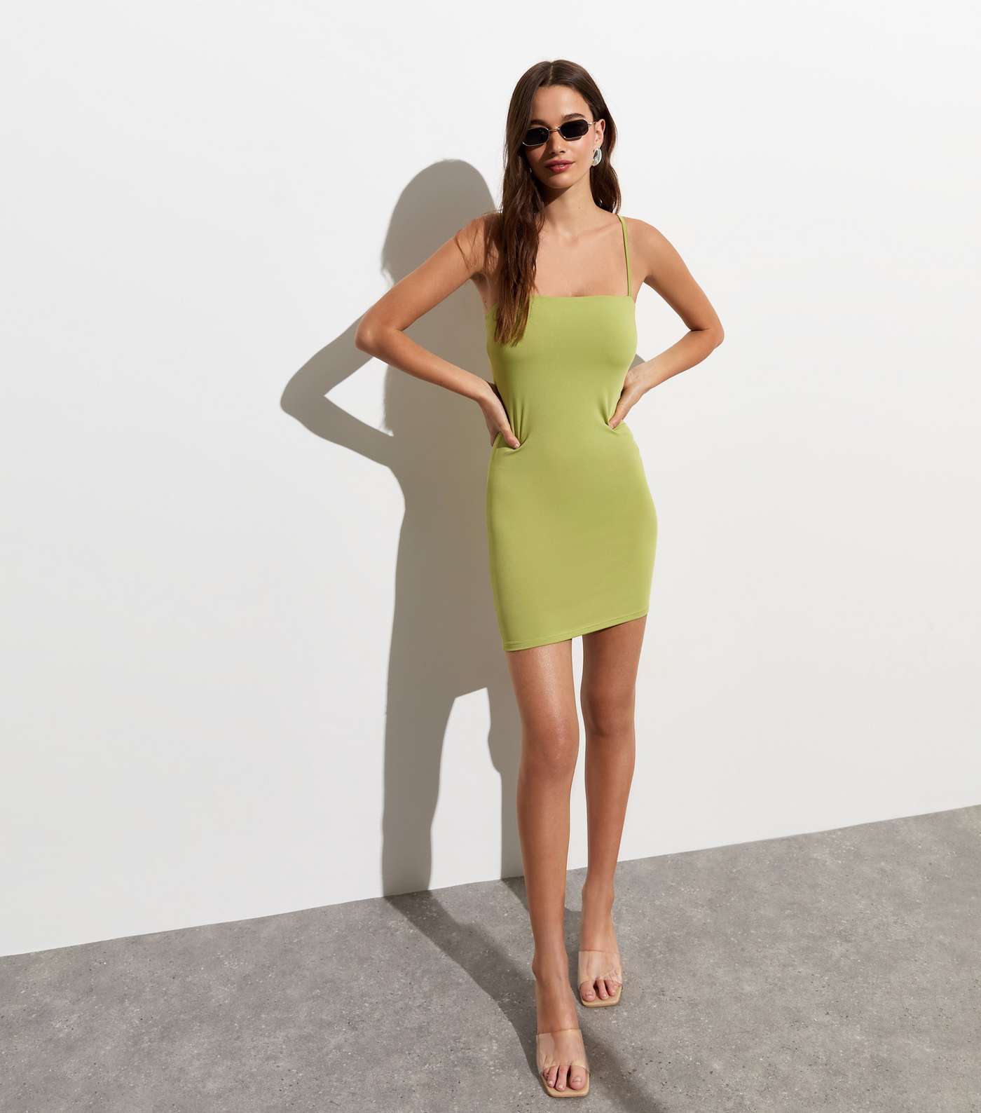 Light Green Strappy Mini Dress Image 3