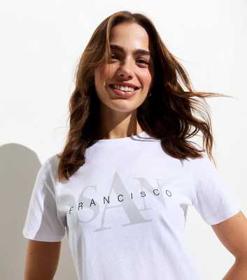 White San Francisco Slogan Girlfriend T-Shirt