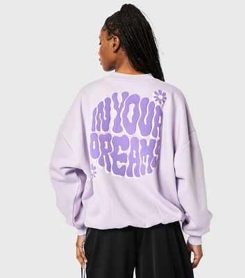 Skinnydip Lilac In Your Dreams Slogan Sweatshirt