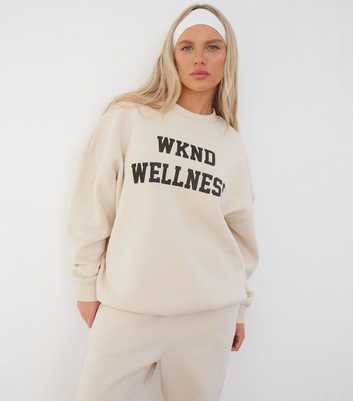 WKNDGIRL Stone Wellness Logo Oversized Sweatshirt