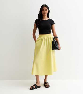 Gini London Yellow Cotton Mini Skirt