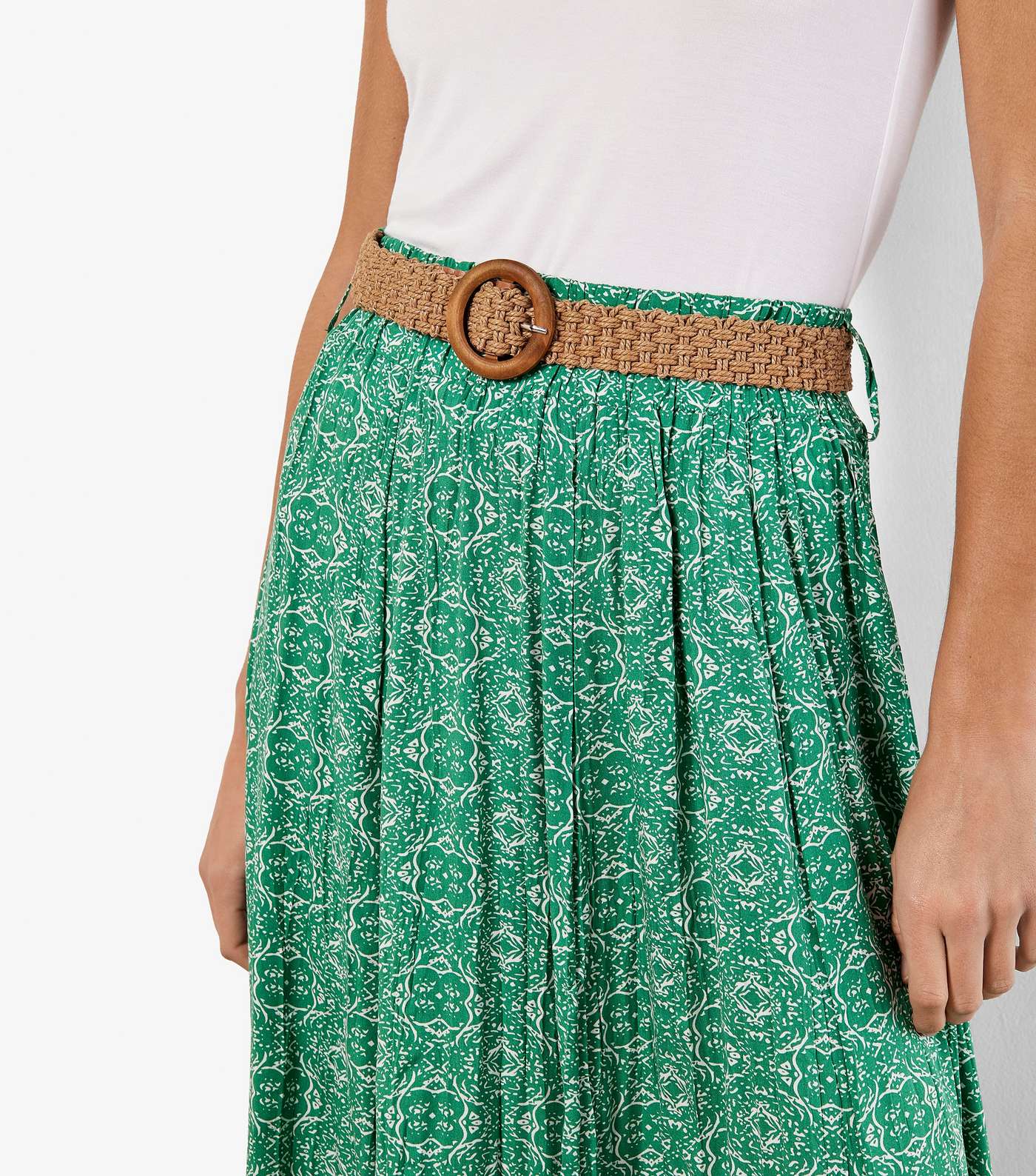Apricot Green Mosaic Midi Skirt  Image 4