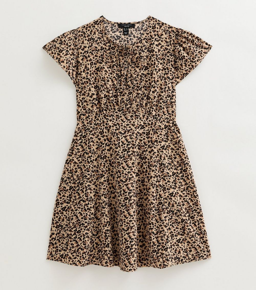 Petite Brown Leopard Print Mini Dress