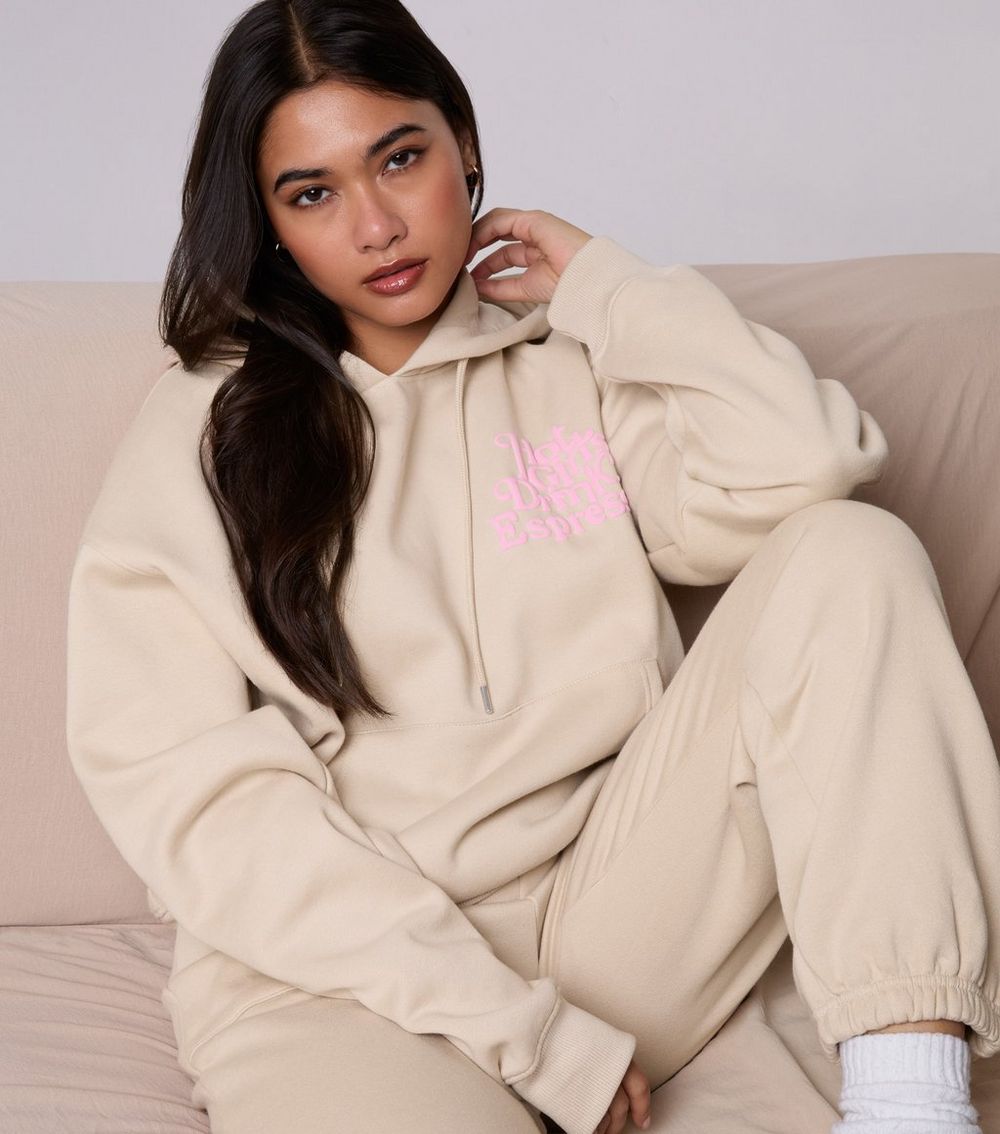 Pink Vanilla Stone Hot Girls Drink Espresso Printed Hoodie