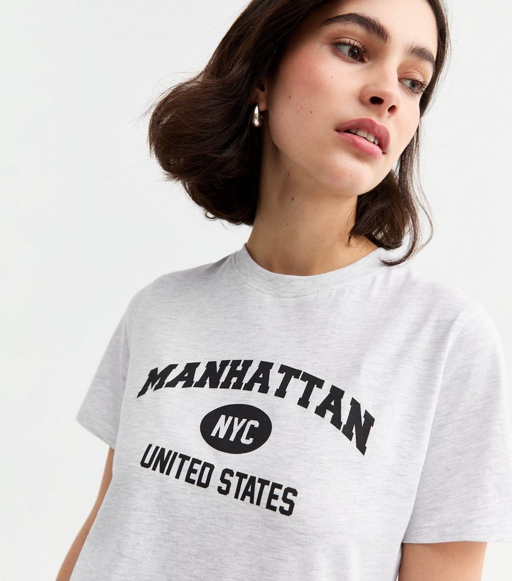Light Grey Manhattan Print T