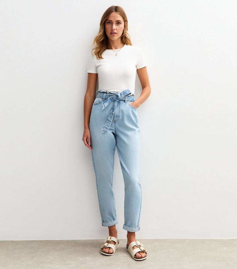 Blue Paperbag Waist Barrel Jeans
