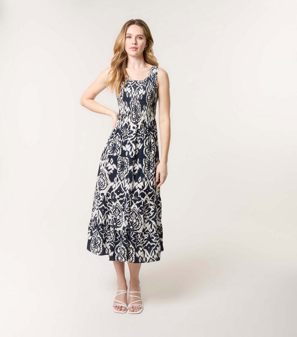 Blue Vanilla Navy Sleeveless Midi Dress