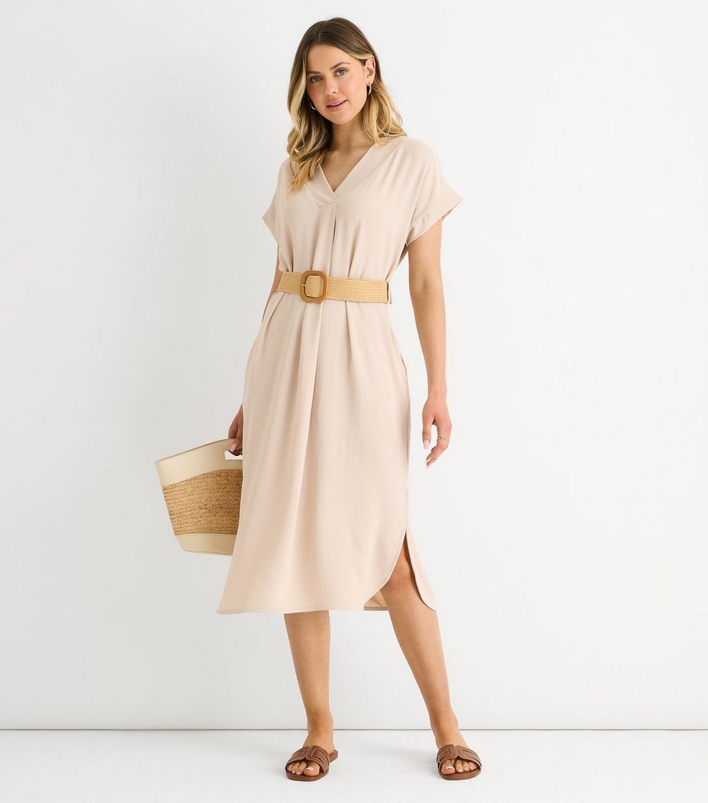 Gini London Oatmeal Oversized Midi Dress