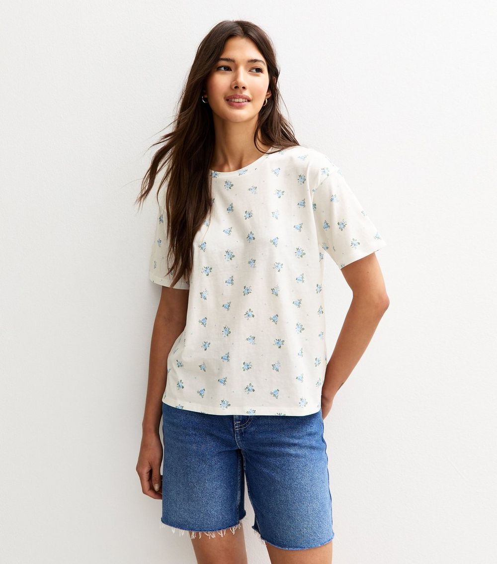 Cream Rose Print Jersey T