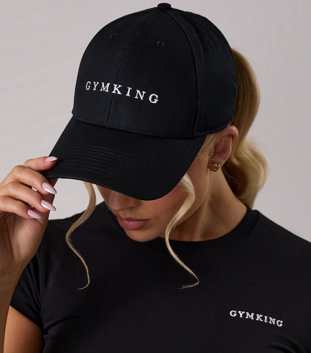 Gym King Black Logo Embroidered Cap