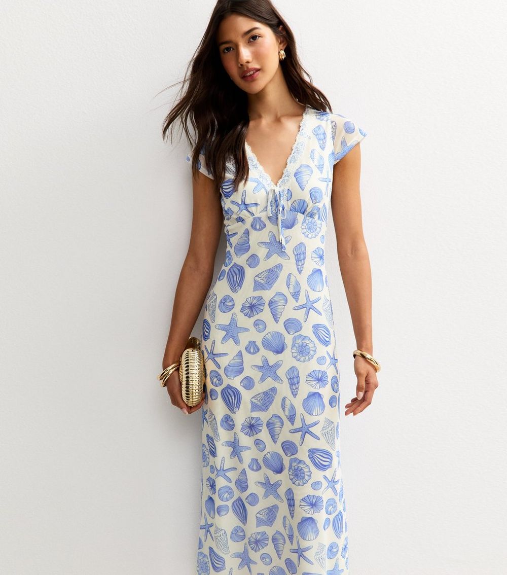 Cream Shell Print V