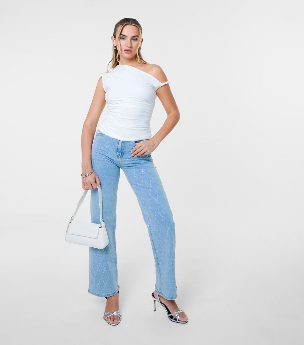 Pink Vanilla Blue Diamante Embellished Jeans