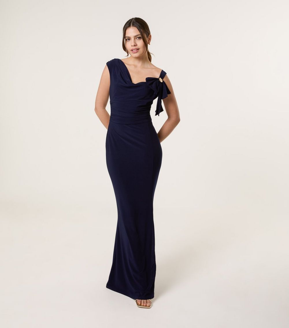 Blue Vanilla Navy Strap Detail Maxi Dress