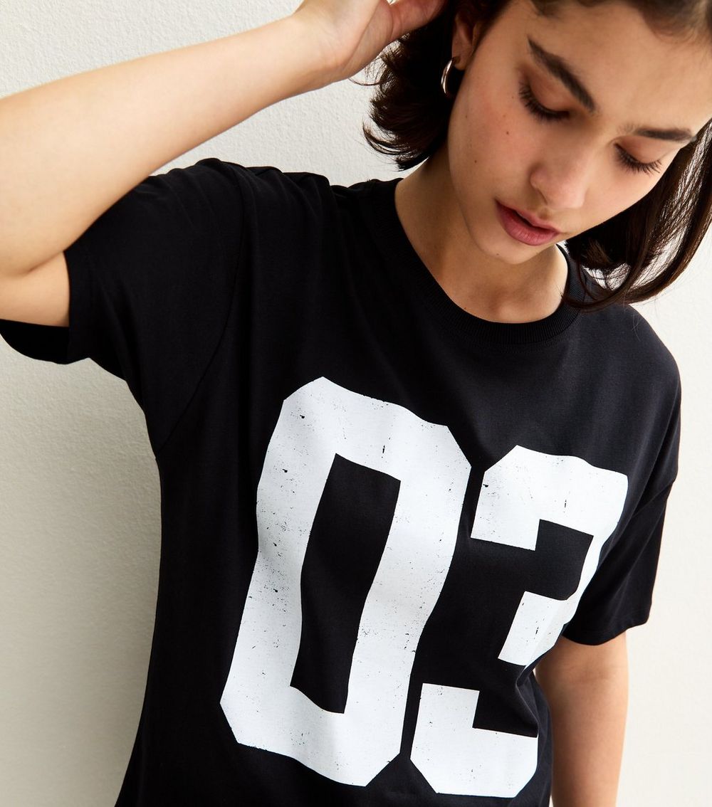 Black 03 Print Oversized T