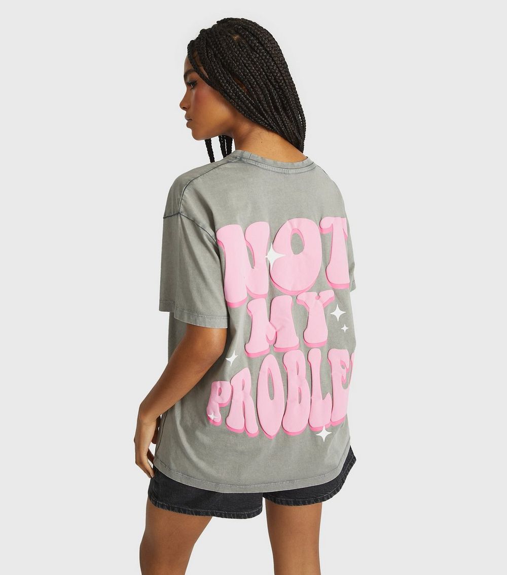 Skinnydip Grey Not My Problem Printed T