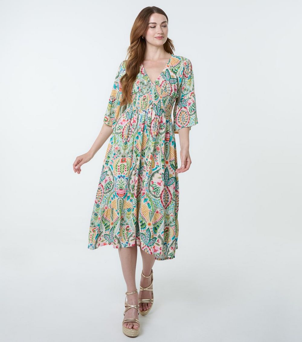 Blue Vanilla Multicolour Paisley Print Midi Dress