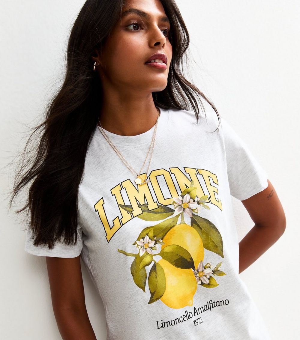 Light Grey Limone Print T