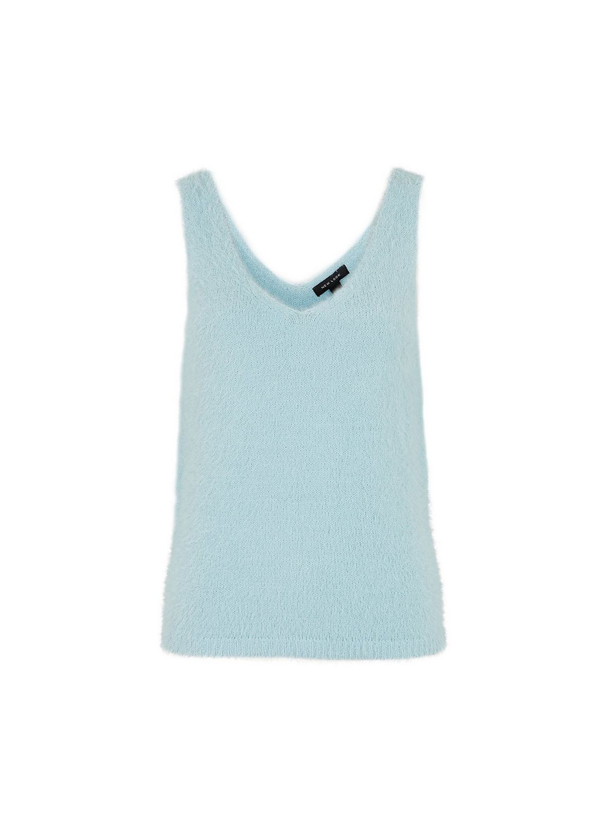 Pale Blue Fluffy Knit Vest