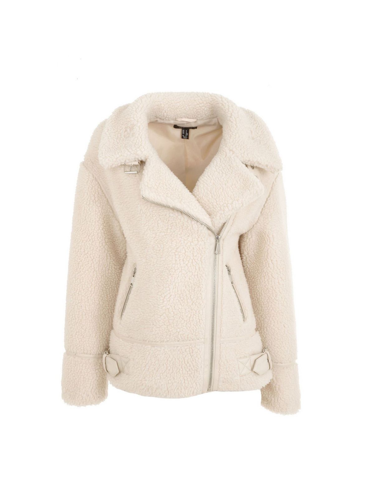 Cream Teddy Aviator Coat