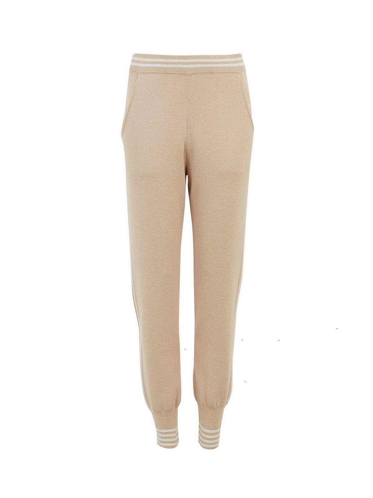 Stone Side Stripe Trim Fine Knit Joggers