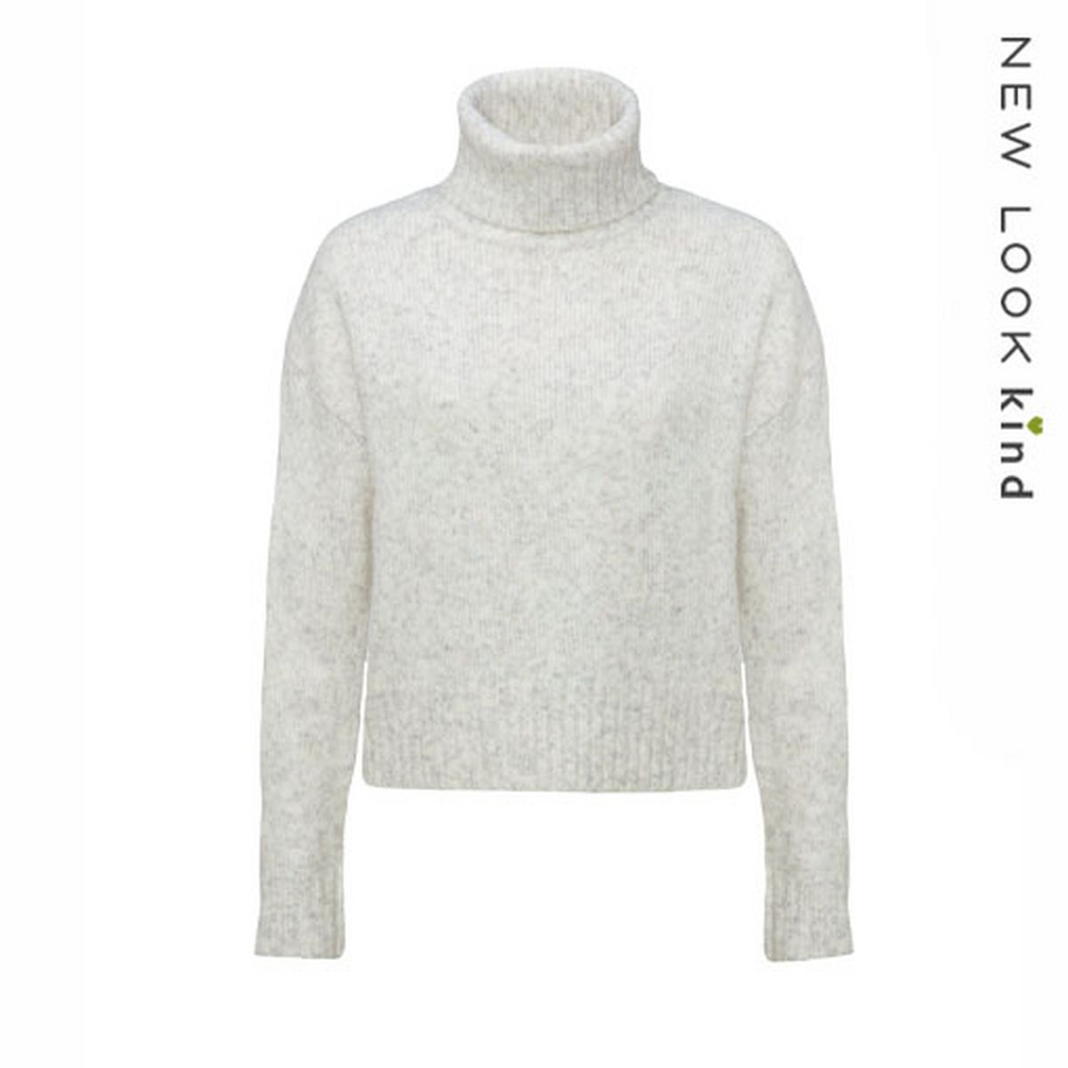Light Grey Boxy Roll Neck Jumper
