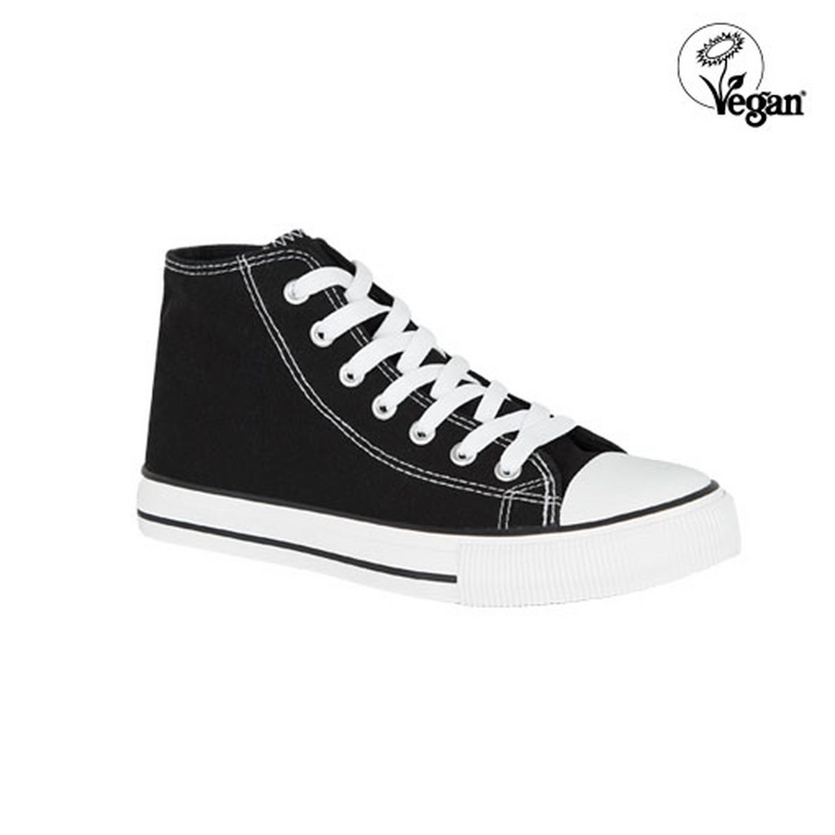 Black Canvas High Top Trainers