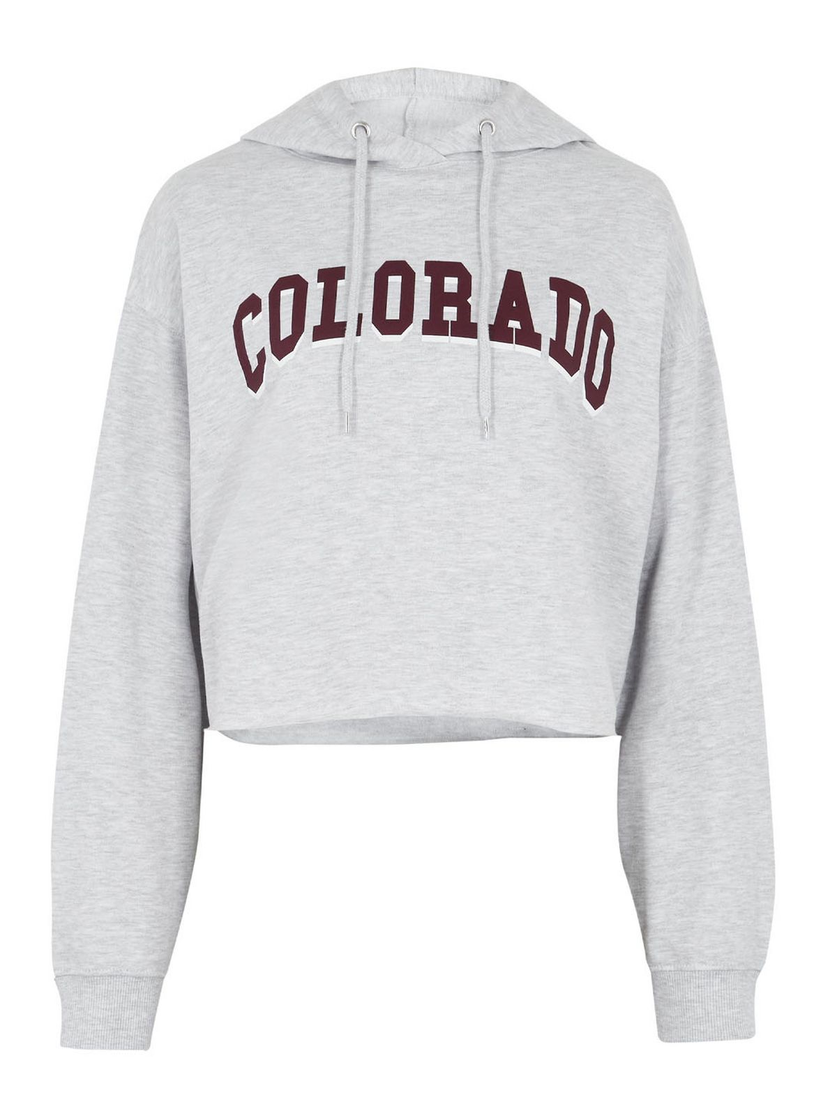 pale grey colorado logo cropped hoodie