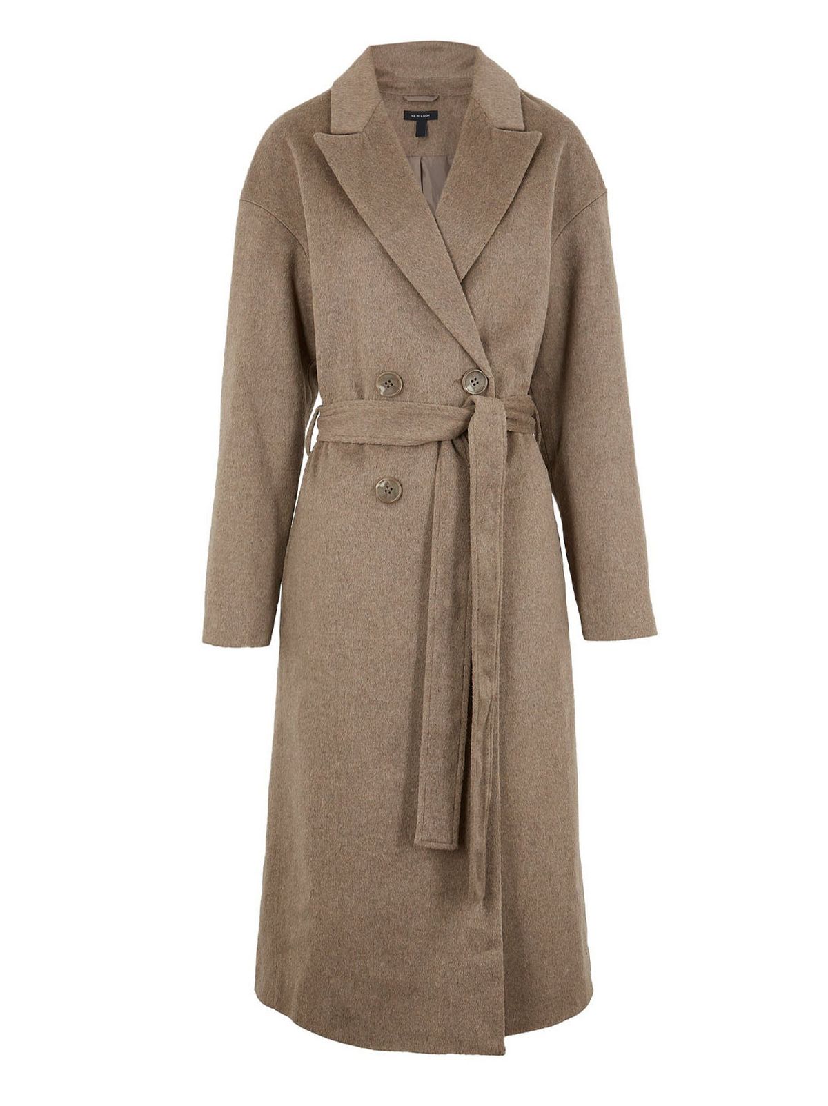 mink brushed belted maxi coat