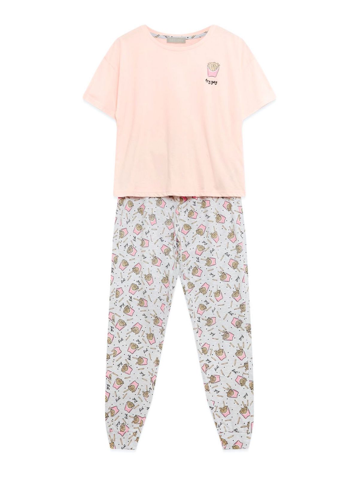 pink fry yay fries jogger pyjama set