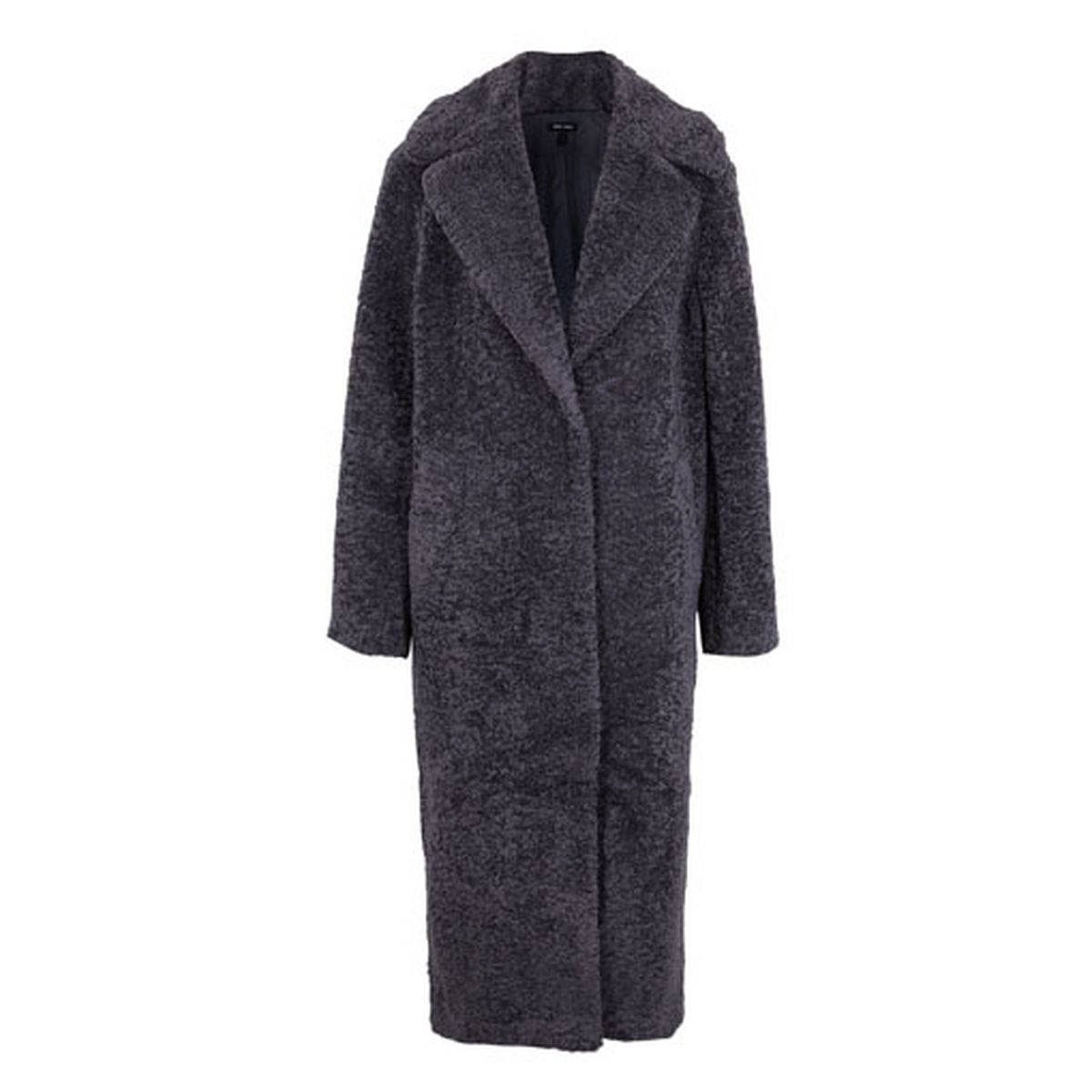 dark grey soft faux fur maxi coat