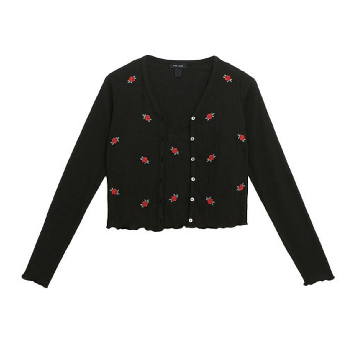 black rose embroidered vest and cardigan set