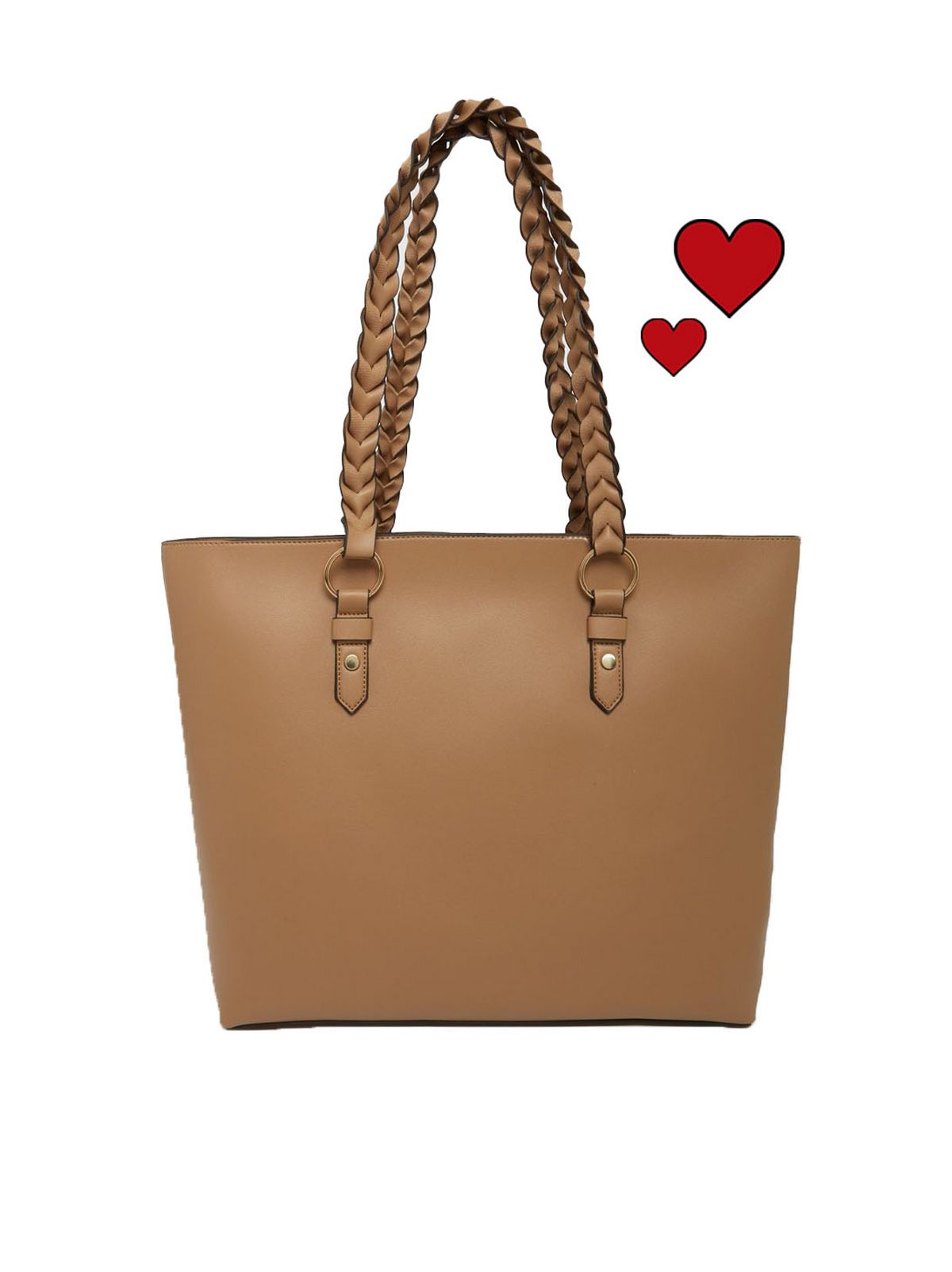 camel plait handle tote bag