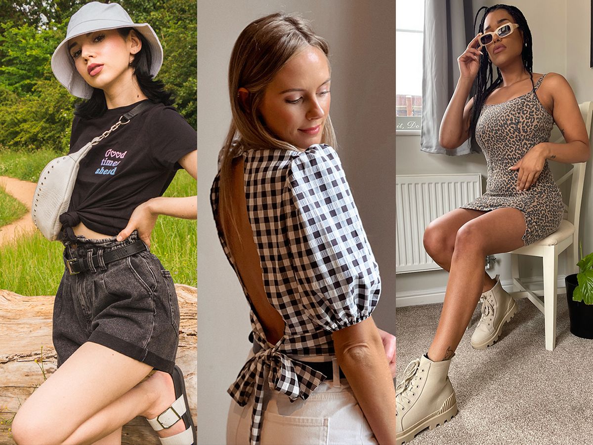 New Look team members Luana Georgiana Nuta, Candice Wood and Jasmine Saunders wearing New Look Outfits