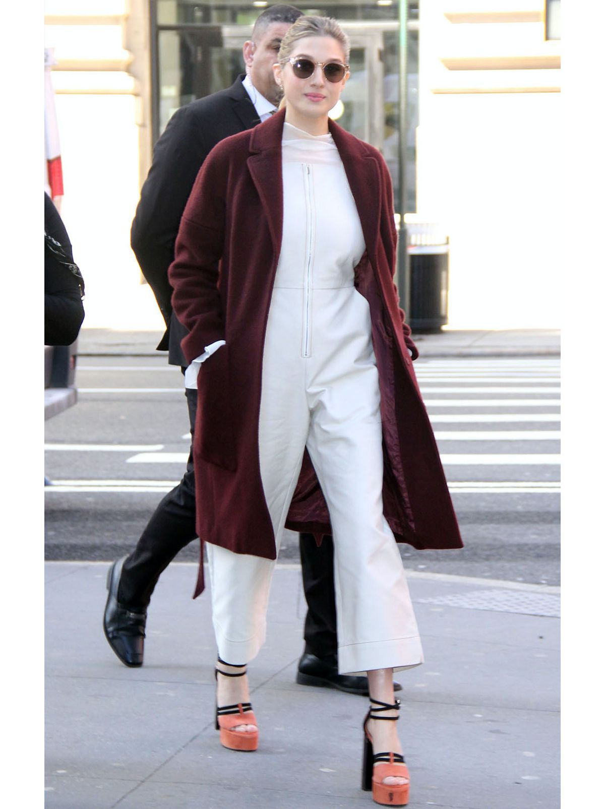 Jumpsuit with clearance long coat