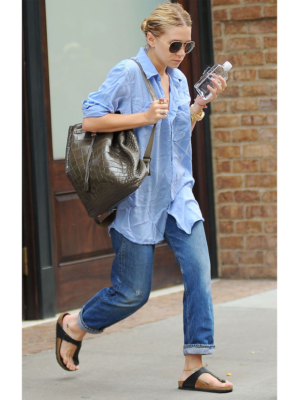 CASUAL OVERSIZED SHIRT + LEOPARD PRINT FLATS