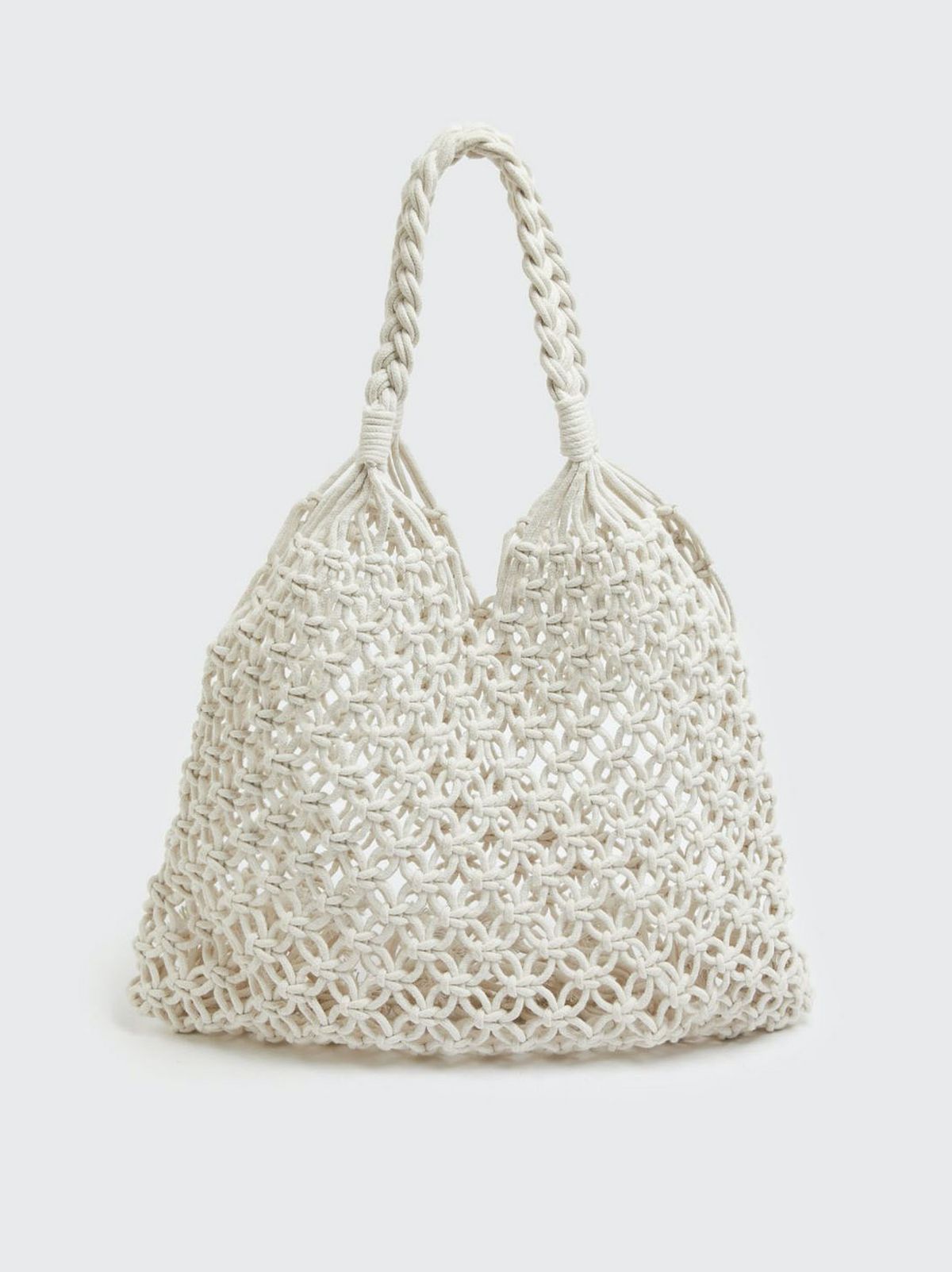 Cream Weave Tote Beach Bag