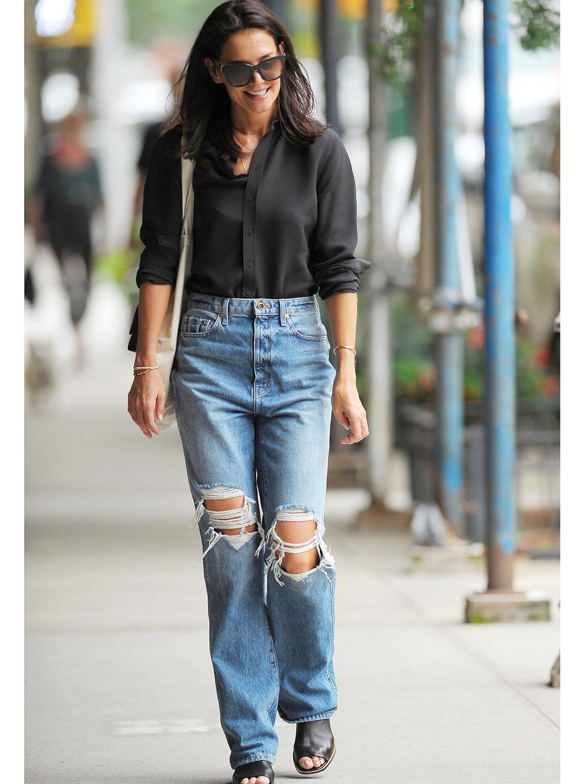 Black shirt denim jeans sale