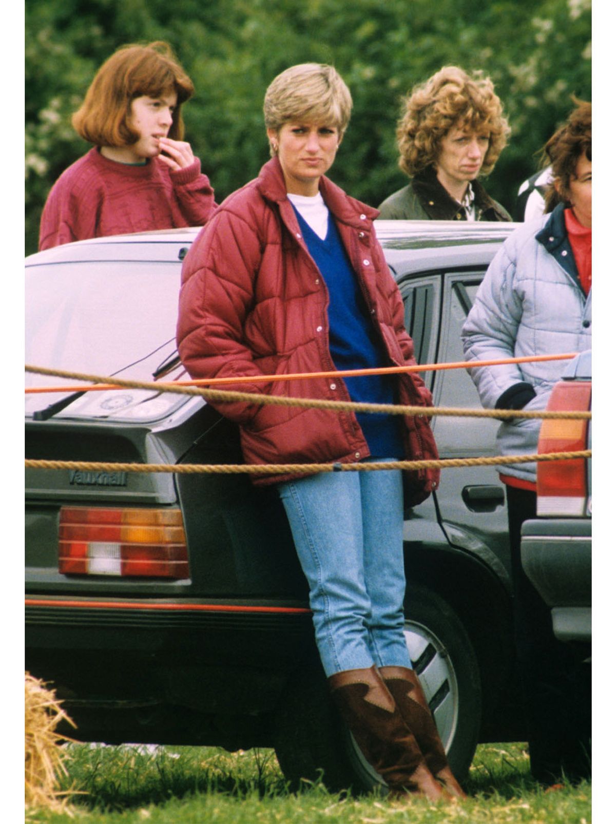 princess diana wearing a puffer jacket