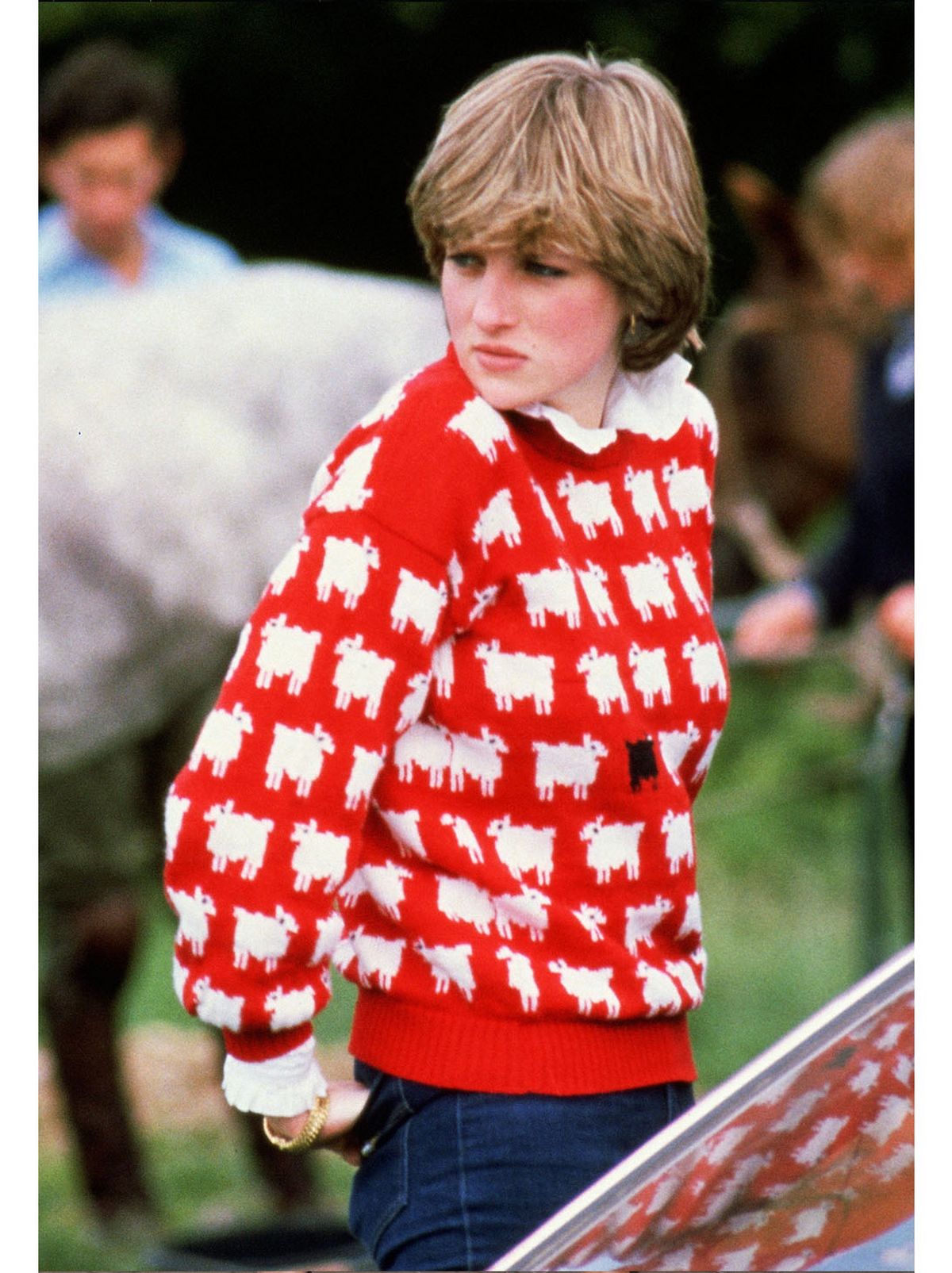 princess diana wearing a novelty knitted jumper