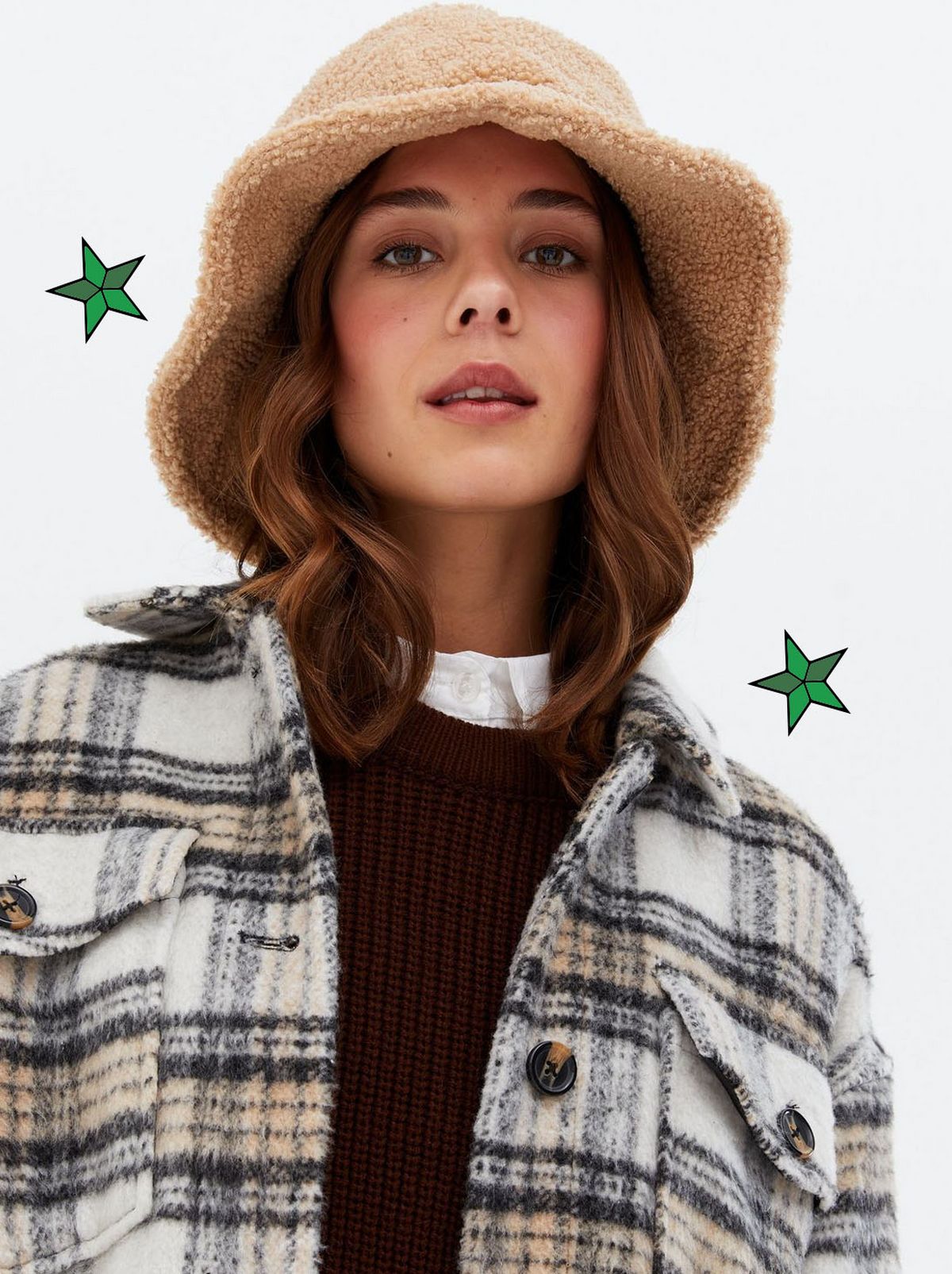 Women's Camel Teddy Bucket Hat	