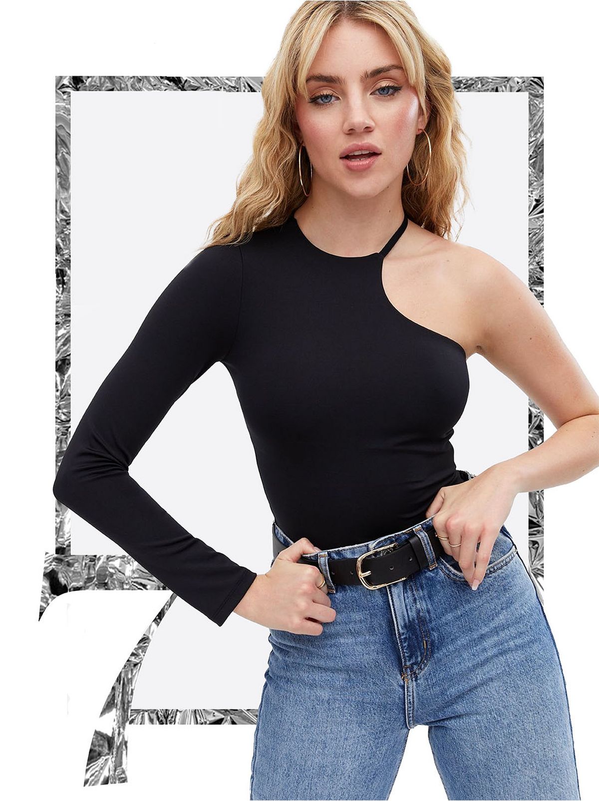 Women's Black Cut Out Strappy Bodysuit