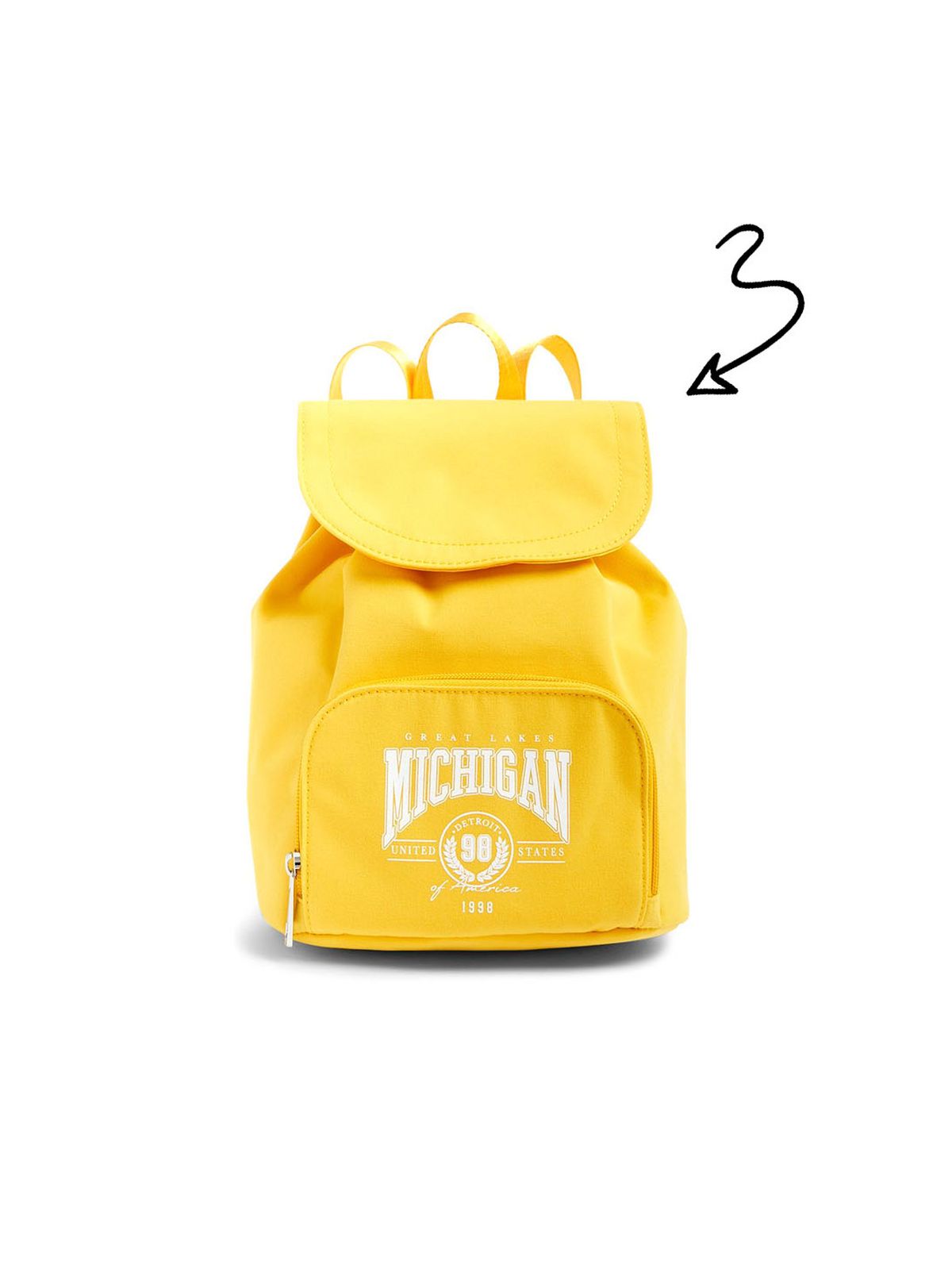 girls yellow michigan logo backpack