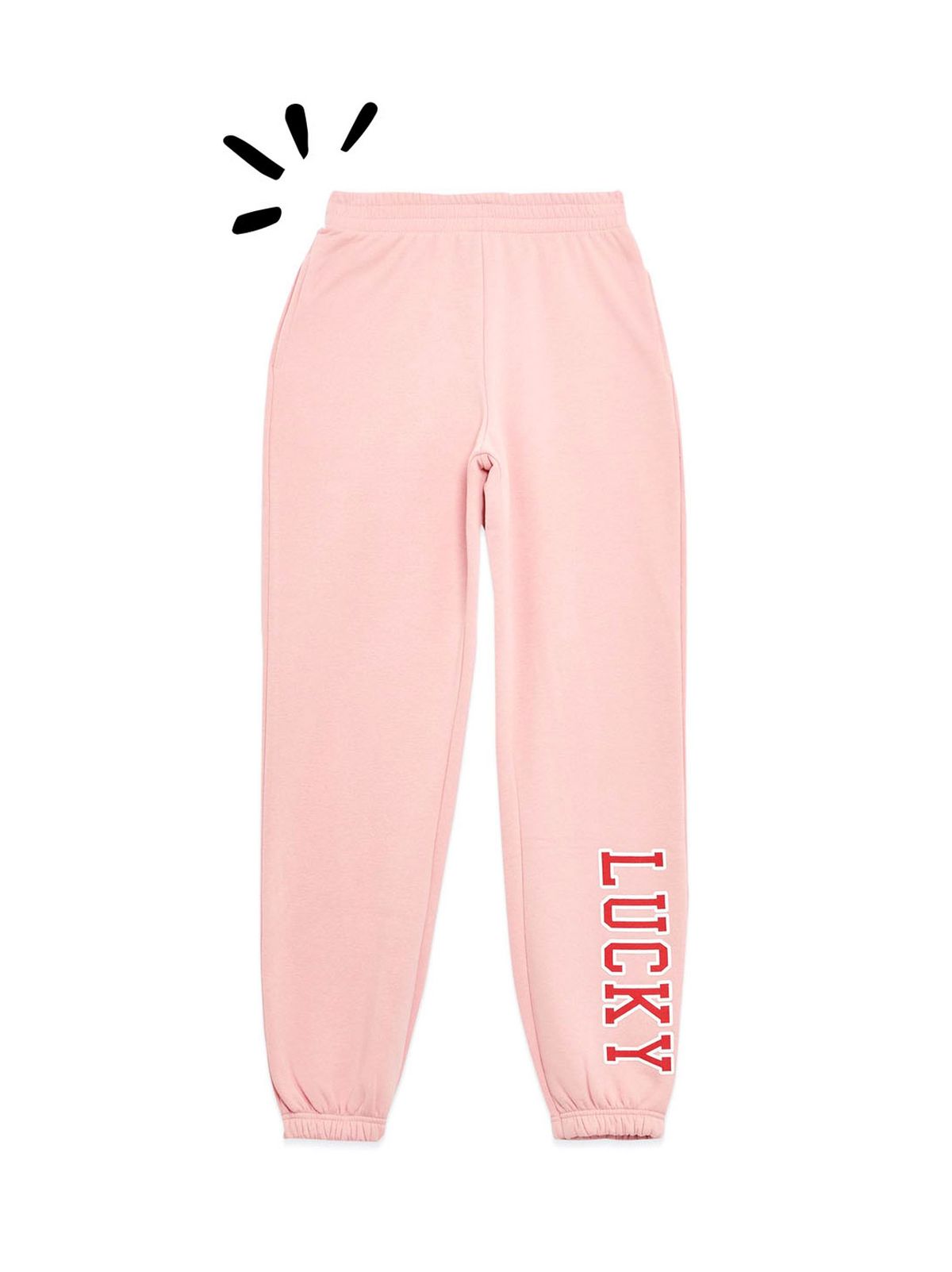 girls pink lucky logo cuffed joggers