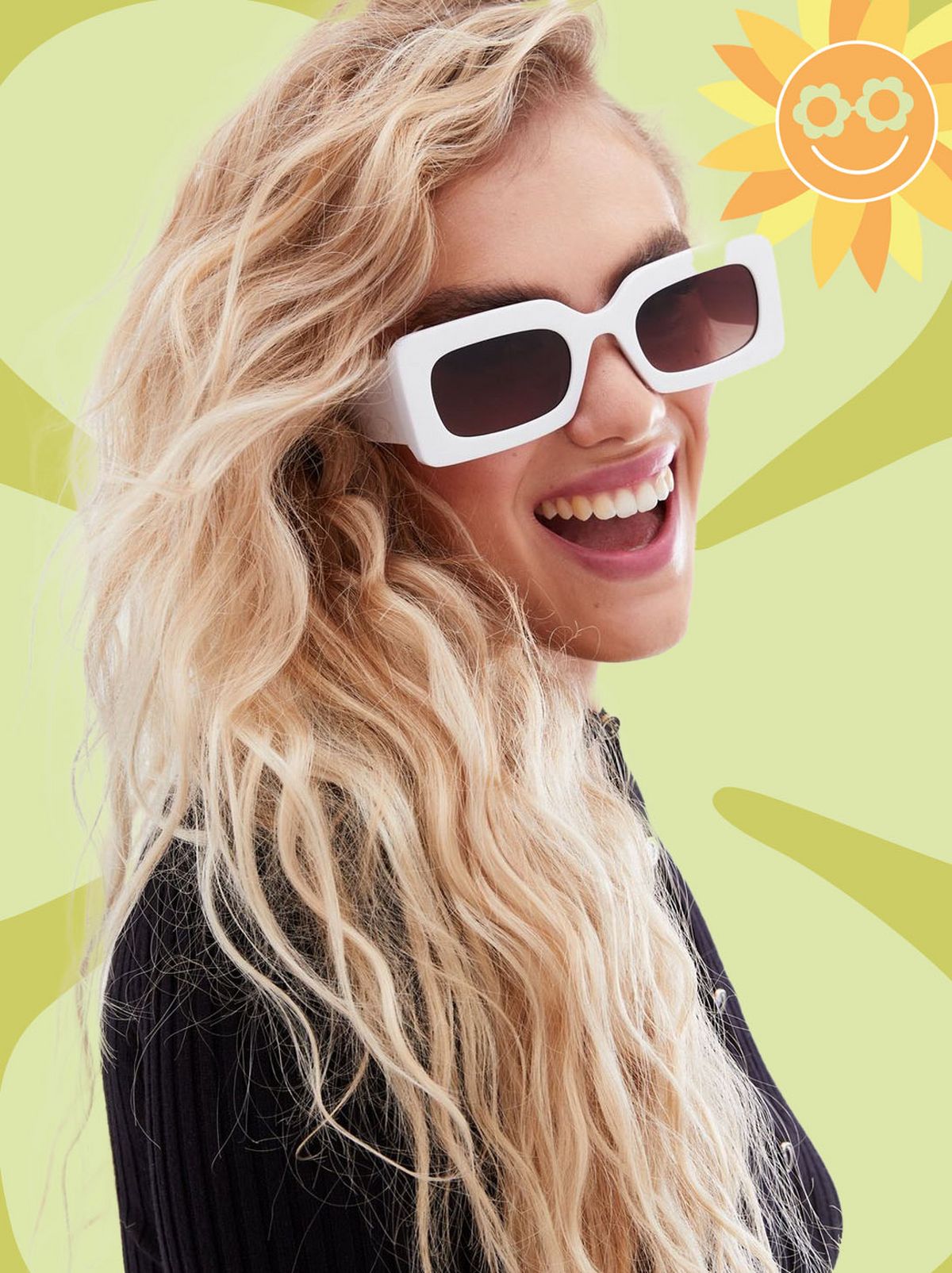 white oval sunglasses