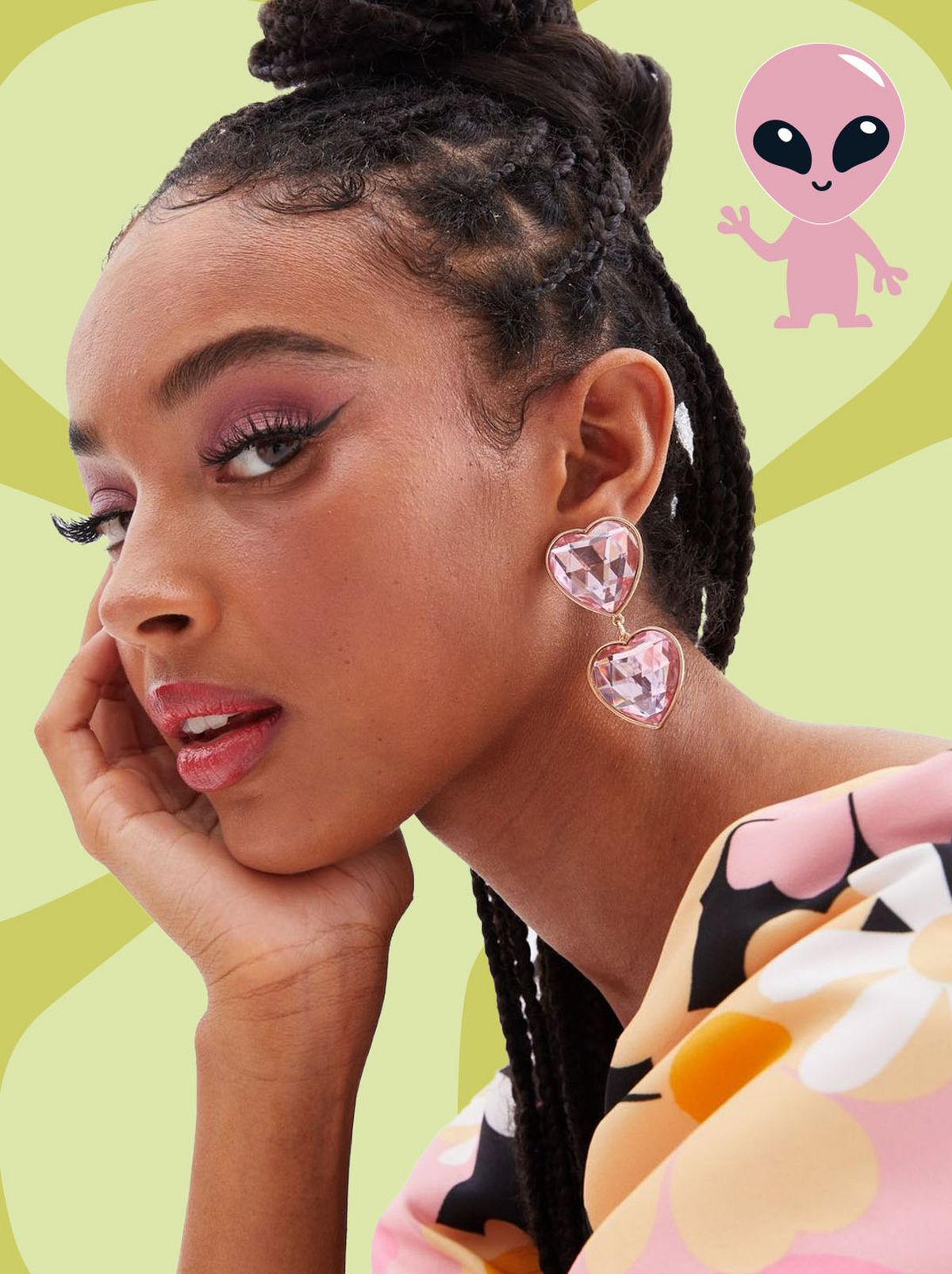 purple heart drop earrings