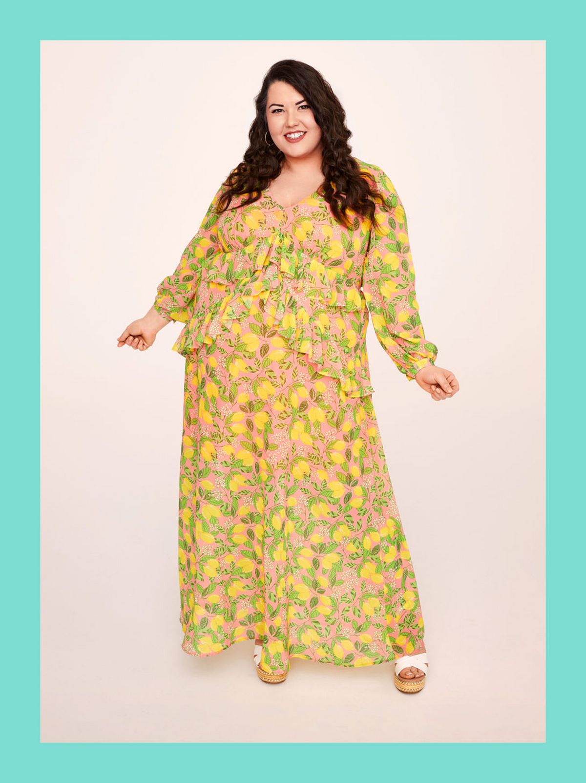 Lauren Henderson in A Yellow Maxi Dress
