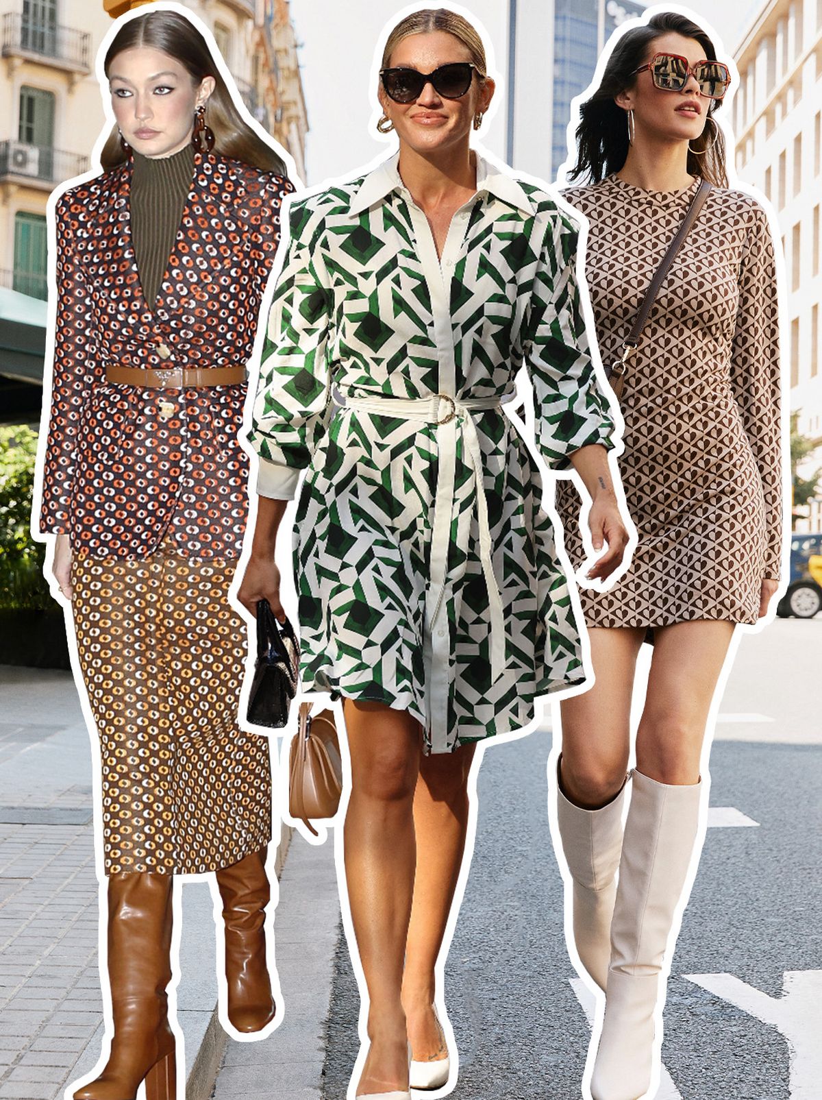 Women wearing a variety of Autumn prints