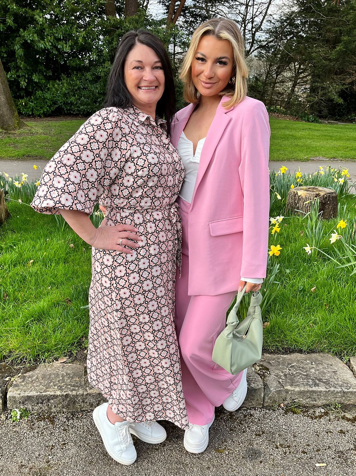 Georgia and her mother wearing new look outfits 	