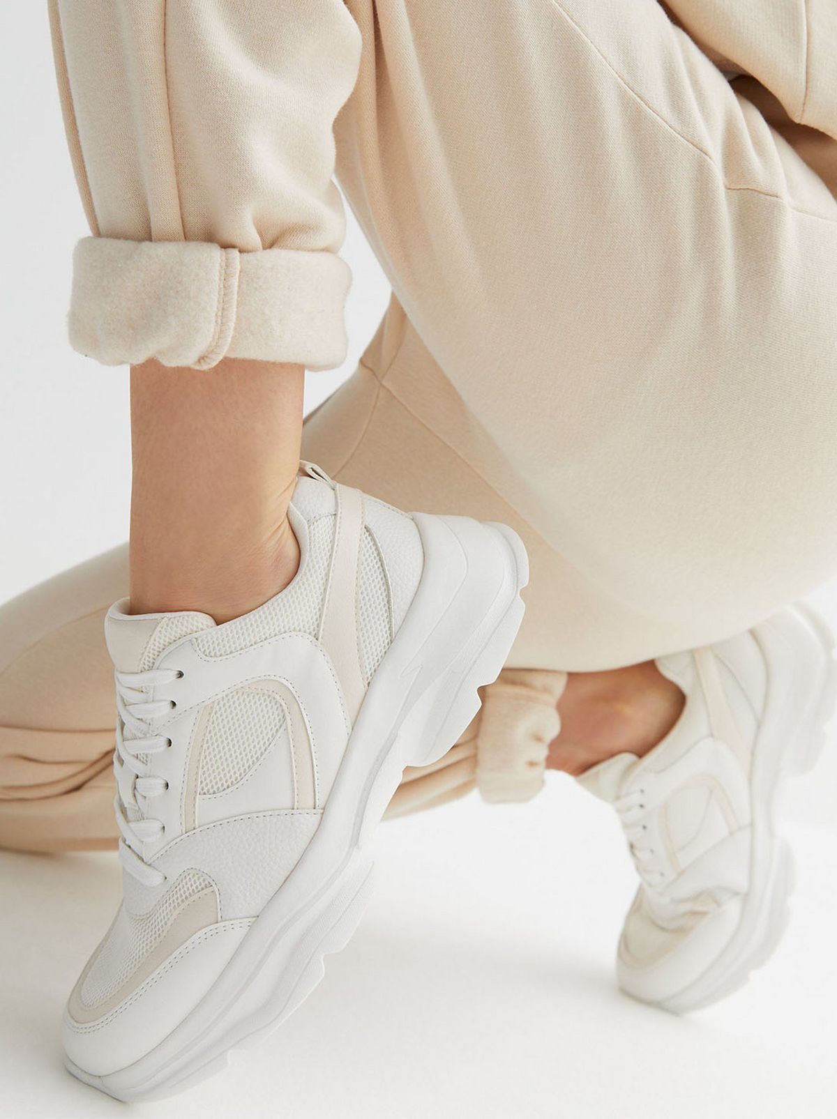 White contrast trainers